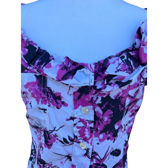Jean Paul Gaultier for Target Shirt Ruffle Dress With Pocket Floral Size Small - Picture 9 of 12